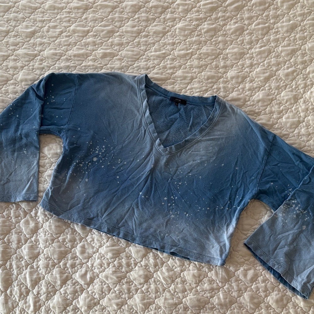 Joe's Jeans Blue Ombre V-Neck Crop Top
